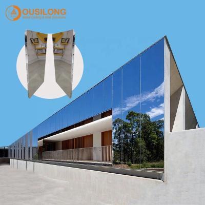 China Modern Fireproof Building Materials Reflect Wall Panels Decoration Exterior Aluminum Commercial Cladding Panel for sale