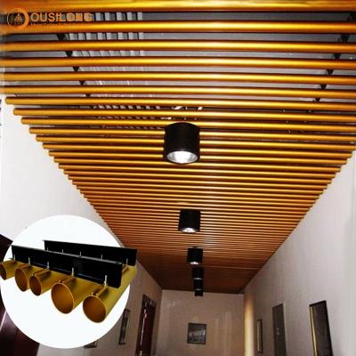 China Artistic Aluminum Round Ceilings Metal Suspended Ceiling Tiles 50mm Pipe Baffle Ceiling For Supermarket for sale