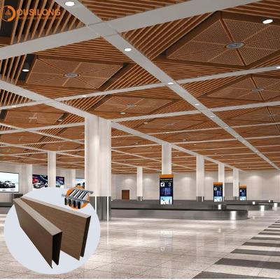 China Artistic Ceilings Partition Ceiling Panel Aluminum Decorative Hardware Suspended System Metal U Shape Strip Ceiling Tiles For Mall for sale