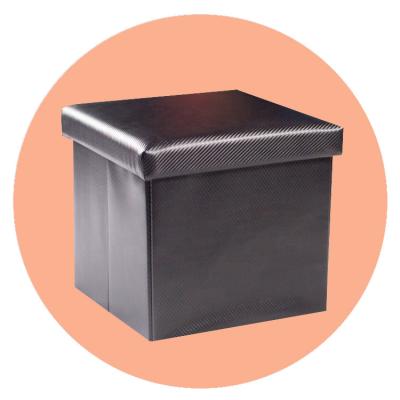 China Good Quality Foldable Foldable Folding Storage Boxes PU Seat Ottoman Cube Legs for sale