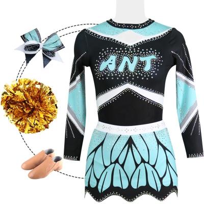 China Latest Hot Youth Design Comfy Wholesale Custom Sublimated Fabric 250gsm Sales Cheerleader Uniform for sale