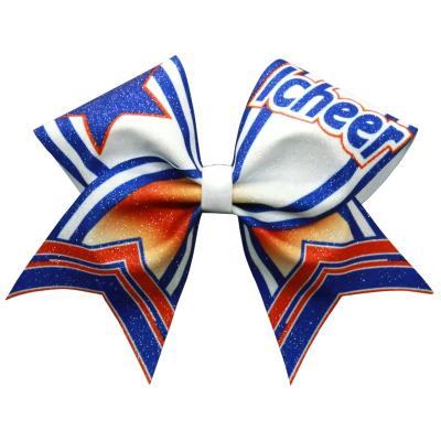 China Other Free Customization Cheer Adult Hair Bows High Quality Student Your Own Logo School Cheerleading Large Cheer Hair Bows for sale