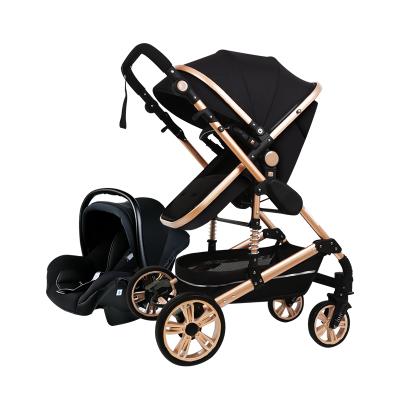 China Best Selling Lightweight Luxury Oxford Fabric/300D Oxford 3-1 Baby Pram Elastic Leather Baby Stroller for sale