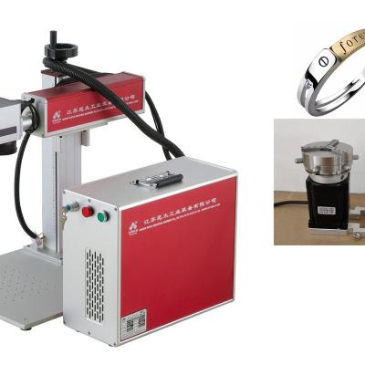 China Laser CUTTING Fiber Raycus 20W Split Laser Marking Machine For Metal Steel Brass With Rotary Device for sale