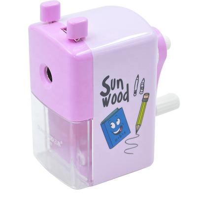 China SUNWOOD Manual Plastic + Helical Blade Pencil Sharpener Machine Plastic for Classroom Kids School Office and Teacher Supplies 5192 Pink for sale