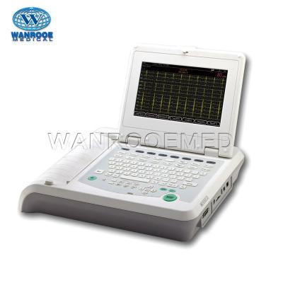 China 10 Inch ECG1202 Alpha Numerica 12 Channel Digital ECG Electrode Machine ECG1202 Foldable Ecg Machine for sale