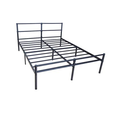 China Cheapest Minimalist Iron Standard Frame Metal Storage Queen Double Bed With Headboard for sale