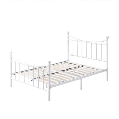 China Comfortable Black Modern Full Metal French Queen Size White Minimalist Bed Frame With Headboard for sale