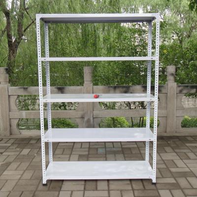 China White Corrosion Protection Storage Shelf Metal Light Duty Boltless Slot Rack For Restaurant for sale