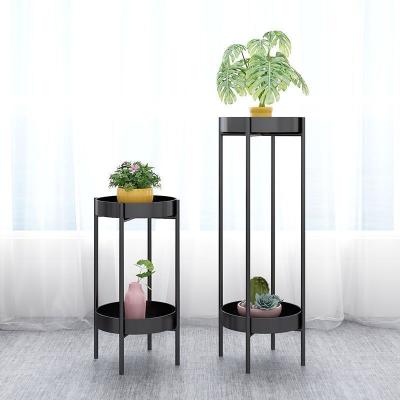 China Modern Metal Home Decor Small Iron Multilayer Flower Out Of Door Folding Planter Stand for sale