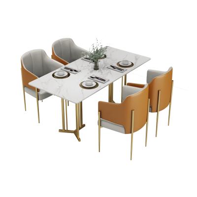 China Latest Modern Design Luxury White Marble Dining Table 4 Seater Set Italian for sale