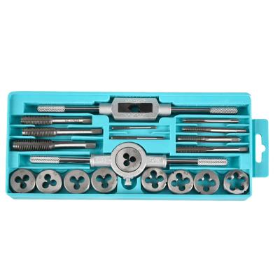 China Operation is easier and efficient hot sale 20pcs tap die set metric tap and dies together in DIY tool box for sale