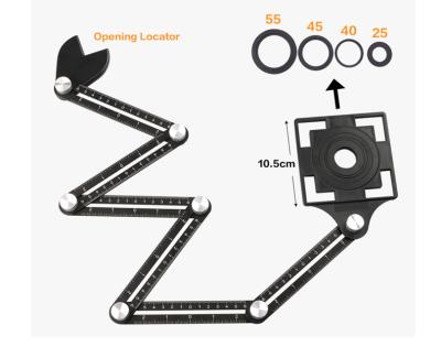 China Multifunctional Aluminum Alloy Angle Tool Aluminum Alloy Angle Finder Ruler with Adjustable Perforated Mold Tiling Hole Marker for sale