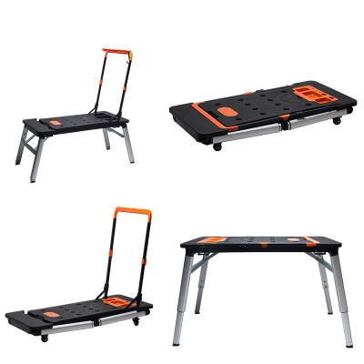 China Hotels 7-in-1 Workbench and High Quality Sawhorse with Quick Clamps /Hand /Scaffold Platform /Car Creeper for sale