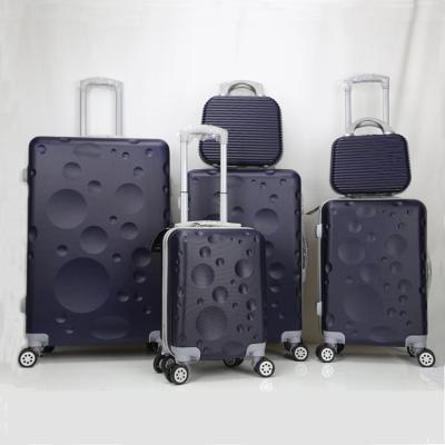 China Fashionable 6 Pcs Travel ABS Bottom Luggage Suitcase Set Roll Luggage Bag for sale