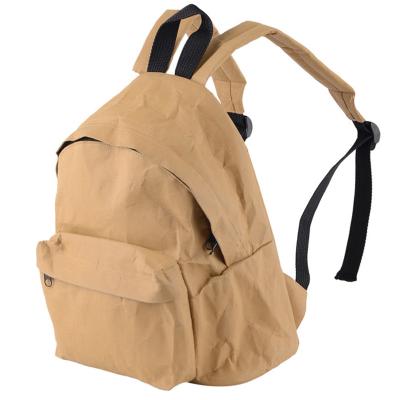 China Waterproof Custom Washable Eco - Friendly Kraft Paper Backpack Unisex Bag for sale