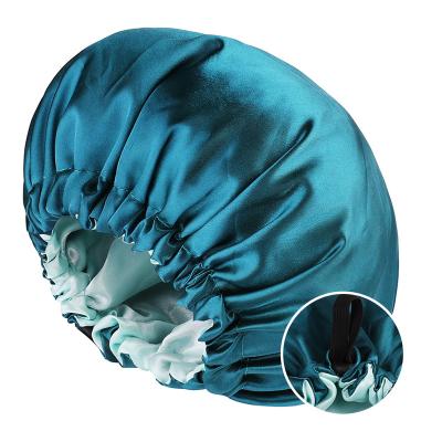 China Fashion\Comfortable\Durable Custom Luxury Silk Cowl 100% Designer Double Sided Satin Hair Wrap With Drawstring Women Satin Cowls for sale