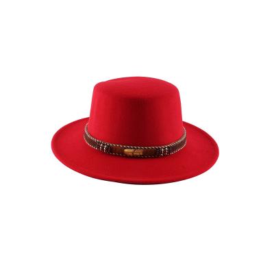 China 2022 Wholesale Custom Fashion Designer Round Top Brim High Quality Australian Comfortable Durable Felt 100 Wool Accessories Bands Women Fedora Hat for sale