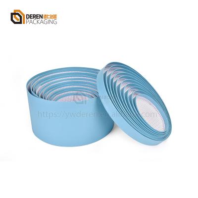 China Recyclable Good Quality Promotion White Color Round Blue Gift Boxes 10pcs Each Set for sale