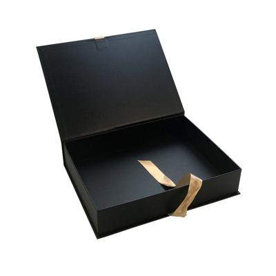 China Wholesale Recyclable Luxury Custom Made Rigid Custom Shoes Closure High Grade Black Clamshell Cosmetic Packing Box for sale