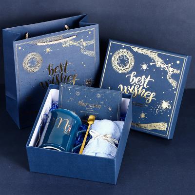 China Recycled Materials Best Gift Box Constellation Gift Box Custom High End Blue Series Gift Box Father's Day Man Mate Gift Box for sale