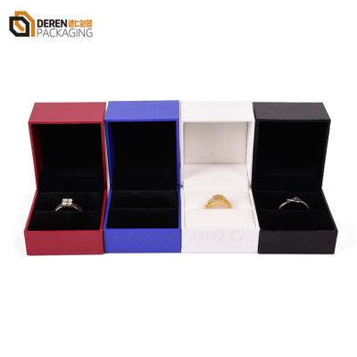 China Ring Bracelet Earring Necklace Customize Logo Wholesale Free Plastic Velvet Assembled Ring Jewelry Box for sale