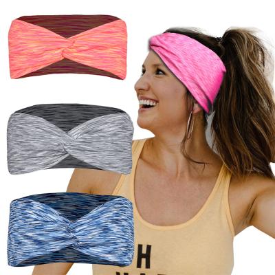 China New Trendy Running Hair Accessories Women Yoga Sports Hair Band Sweat Proof Headband Cross Hair Band Hair Accessories for sale