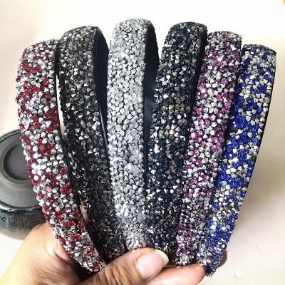 China Fashion 2020 Popular Stylish Trendy Amazon Diamond Hair Bands Six Colors For Women for sale