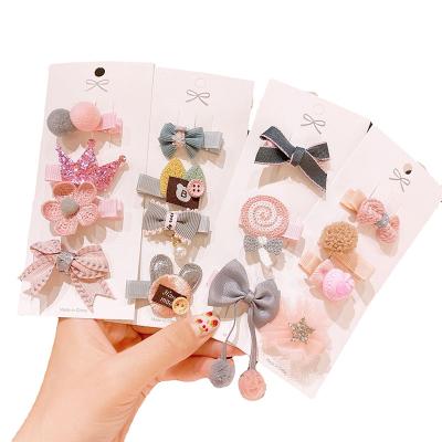 China New Arrival Sweet Cute Children's Pink Hair Clip Haircut Pin Set Children Hair Accessories for sale