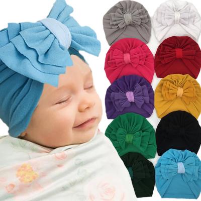 China Fashion Ins Fashion Winter Hats Candy Color Warm Soft Infant Turban Hat for sale