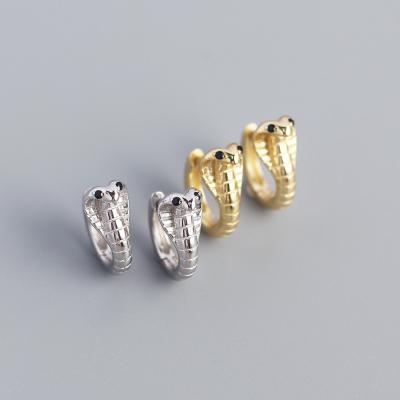 China New Design Environmental Friendly Snake Circle Earrings 925 Sterling Silver Earrings For Women Men for sale