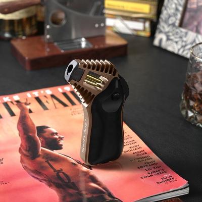 China Safety Unibody Flame Gas Cigar Refillable Adjustable Butane Jet Torch Lighter for sale