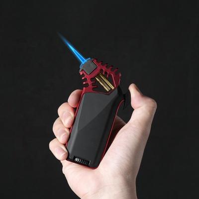 China Safety Unibody Flame Gas Cigar Refillable Adjustable Butane Jet Torch Lighter for sale