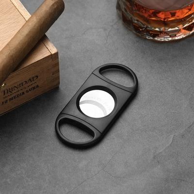 China Custom Portable Premium Handheld Travel Logo Double-Blade Cigar Cutter for sale