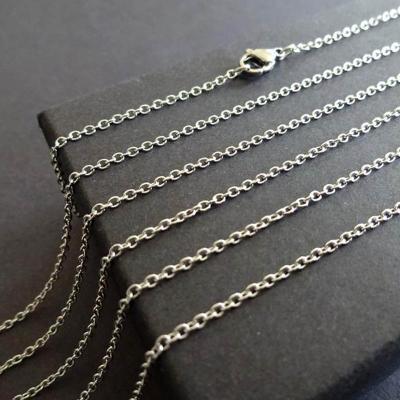 China DIY TRENDY Simple Handmade Basic Jewelry Making Chain 18 20 Inch Cross O Shape Silver Thin Stainless Steel Necklace Chain for sale