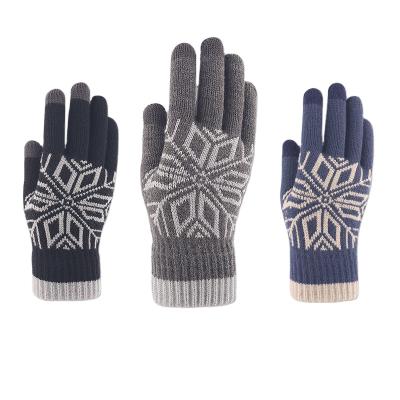 China High Quality Comfortable Custom Color Winter Gloves Jacquard Warm Touch Screen Gloves for sale