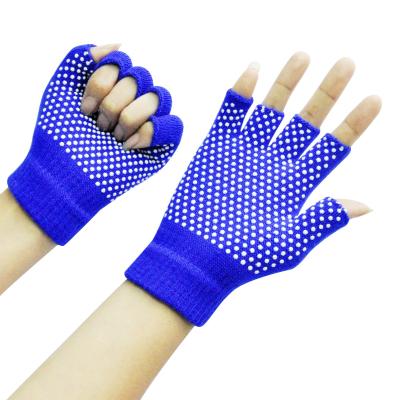 China Comfortable High Quality Winter Warm Striped Half Finger Gloves Knitted Gloves for sale