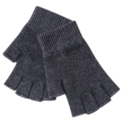 China TWILL Men Women Stretch Elastic Winter Soft Warm Mittens Fingerless Knitted Gloves for sale