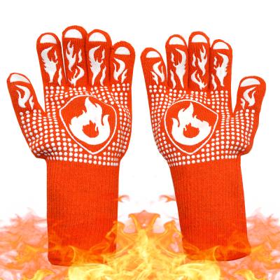 China Comfortable Custom Logo Silicone BBQ Gloves Heat Resistant Gloves for sale