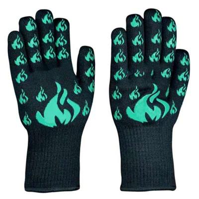 China Durable Outdoor Barbecue Gloves Non Slip High Temperature Resistant Gloves To Protect Hands for sale