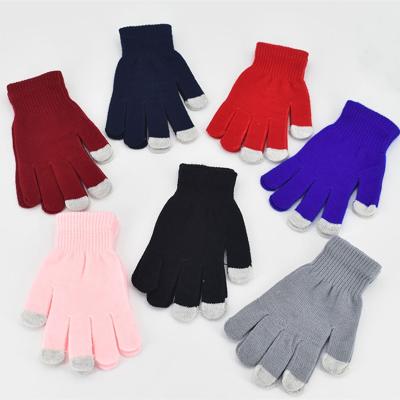 China High Quality Comfortable Winter Knitted Touch Screen Gloves Warm Solid Gloves for sale