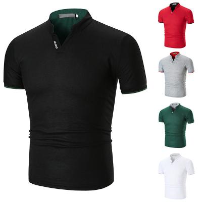 China Hot Selling Anti-Wrinkle Short Sleeve Turtle Neck Plain Logo Plus Size Men Cotton Spandex Custom Customized Polo Golf T-Shirt for sale