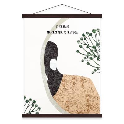 China Modern Stylish Magnetic Wooden Poster Hanger Magnets Oak Poster Hanger Frames Magnetic Poster Frame Hanger for sale