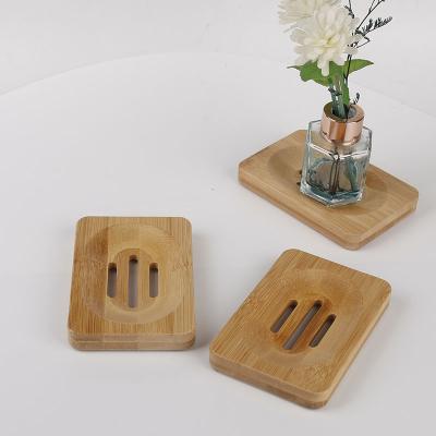 China Wooden Tray Holder Container With Drain Modern Portable Bamboo Soap Dish Soap Box For Bathroom Kitchen Sink for sale