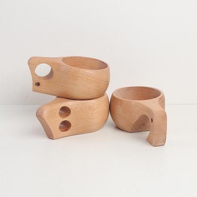 China Lanyard Marathon Cup Milk Breakfast Coffee Cups Nordic Solid Rubber Cheap Kuksa Wooden Mug Disposable Wholesale Factory Direct Sales for sale