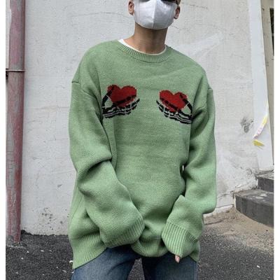 China Anti-wrinkle BILLIONS crew neck sweaters men cotton custom skeleton knit pullover sweater for sale