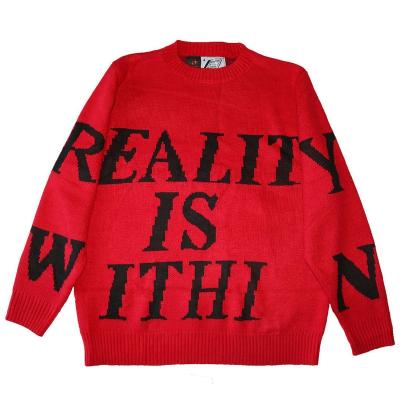 China Custom Anti-Wrinkle BILLIONS Sweater Unisex Knitted Reversible Crewneck Knitted Sweater for sale