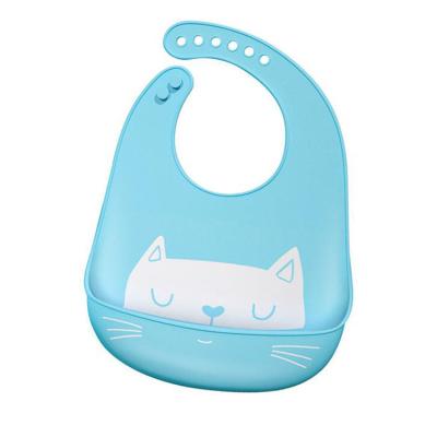 China Factory Wholesale Price Sustainable Baby Waterproof Adjustable Washable Soft Silicone Bib for sale