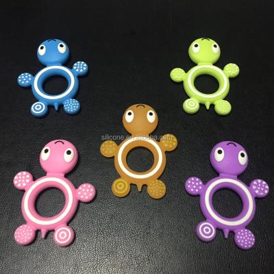 China Toy Amazon Kids Soft Silicone Hot Selling Safe Turtle Teething Toys for sale