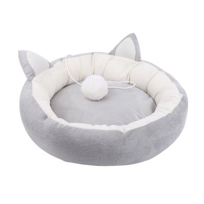 China Wholesale Stocked Luxury Round Nest Designer Bed Cotton Cat Washable Luxury Pet Bed Custom Cute Warm Modern Luxury Cat Large For Indoor Cats for sale